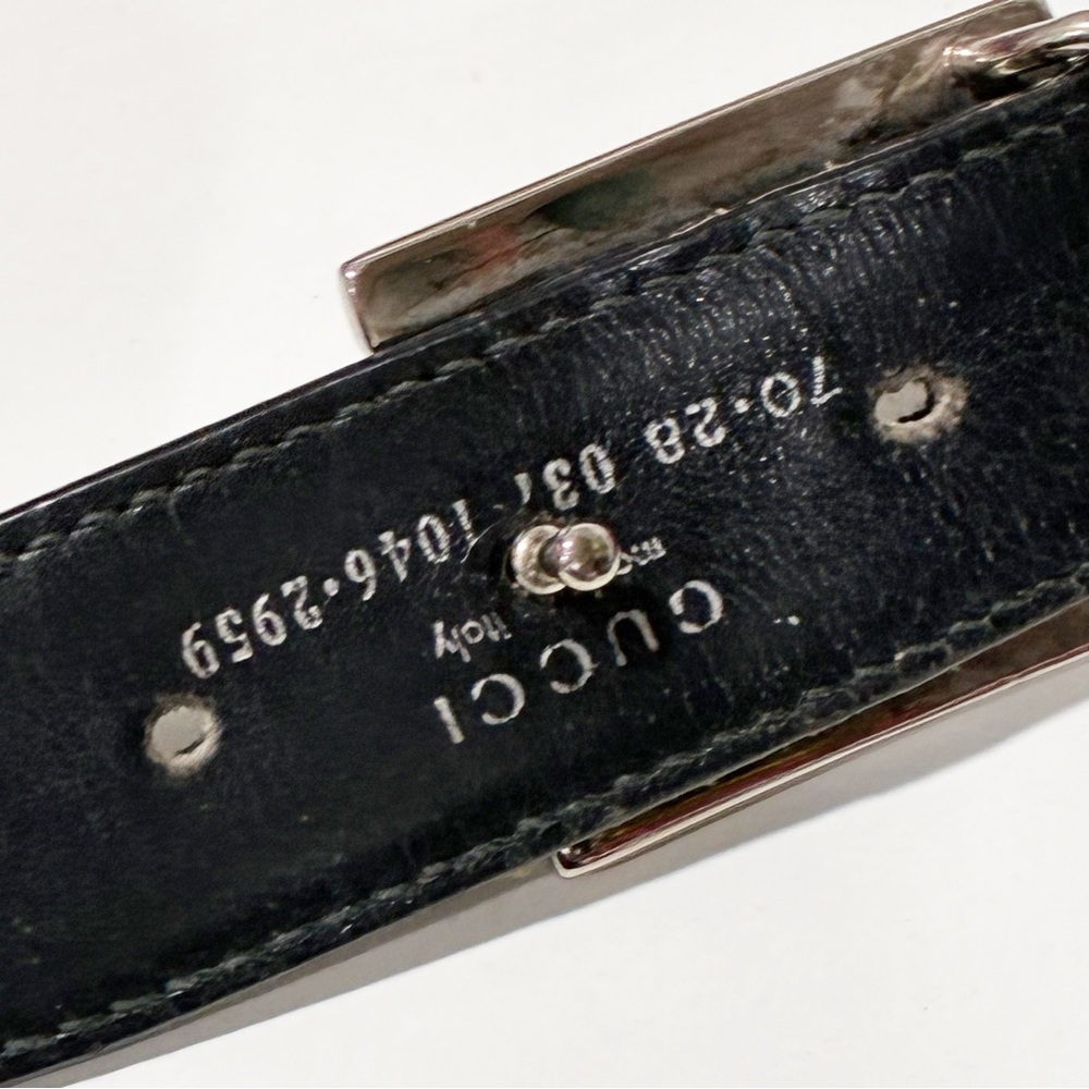 Gucci 90s Era G Logo Skinny Belt with Box Black Patent Leather - Picture 3 of 5